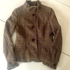 J. Crew RARE Brown Houndstooth Blazer